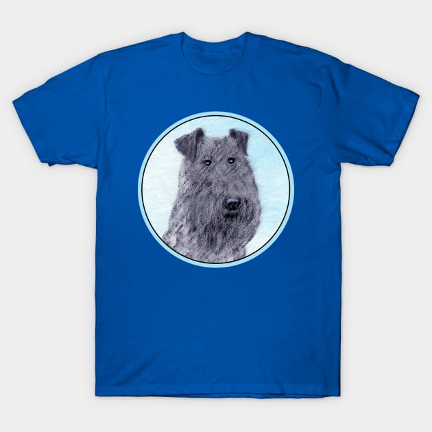 Kerry Blue Terrier Painting - Cute Original Dog Art T-Shirt by Alpen Designs